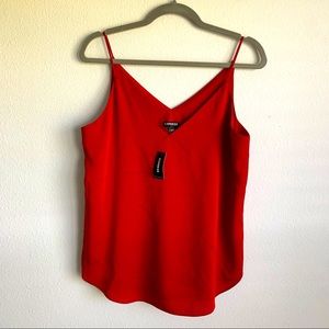Express Red Satin Top